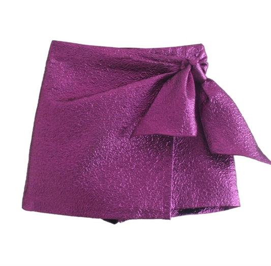 Falda-Short fucsia textura