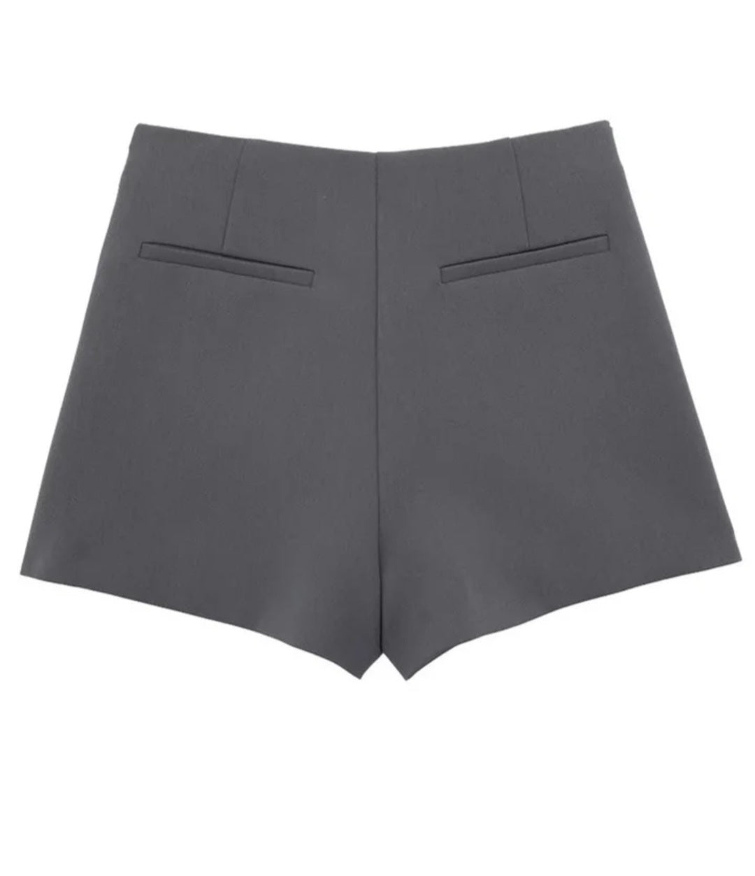 Falda-pantalón gris hebilla lateral