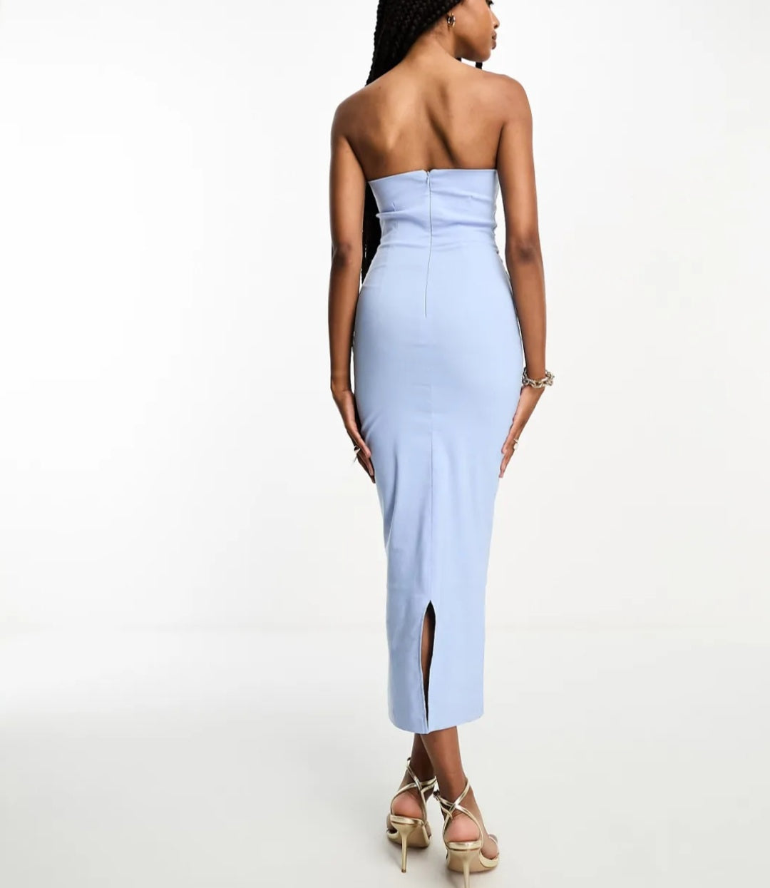 Vestido midi Baby Blue Stretch